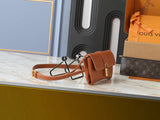 Brown leather lock handbag collection