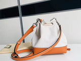 Beige Cotton And LinenMini Shoulder Bag