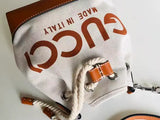 Beige Cotton And LinenMini Shoulder Bag