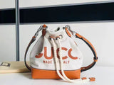 Beige Cotton And LinenMini Shoulder Bag