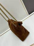 Loulou Puffer suede quilted chain bag