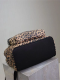 City Backpack in Leopard Print Velvet and Leather