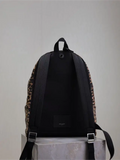 City Backpack in Leopard Print Velvet and Leather