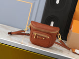 Brown leather mini crossbody bag collection