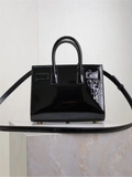 Saint Laurent Sac De Jour black patent leather handbag