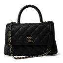 Black Caviar Quilted Mini Coco Handle light GoldHardware