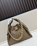 Suede quilted drawstring chain bag