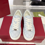 Ace Series Light Blue GG Supreme Canvas Web Stripe Men's Sneakers |760775 FACMZ 4049