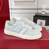 Ace Series Light Blue GG Supreme Canvas Web Stripe Men's Sneakers |760775 FACMZ 4049