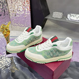 Re-Web Series Sneakers (Women's), Classic GG Canvas, Green/Ivory Patchwork| 785452 AADHW 9573