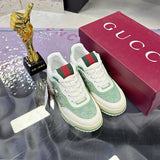 Re-Web Series Sneakers (Women's), Classic GG Canvas, Green/Ivory Patchwork| 785452 AADHW 9573