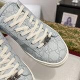 Ace Series Light Blue GG Supreme Canvas Web Stripe Men's Sneakers |760775 FACMZ 4049