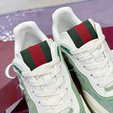 Re-Web Series Sneakers (Men's), Classic GG Canvas, Green/Ivory Patchwork|  787476 AADHW 9573