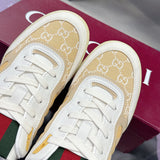Re-Web Series Men's Canvas Sneakers Ivory/Light Beige GG Canvas |824221 AADJA 9572