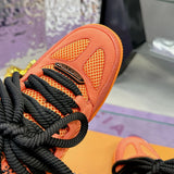 Men's Skate Sneakers Orange Calf Leather, Full-Grain Suede, and Technical Mesh| 1AJ590