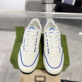MAC80 Series Women's Low-Top Sneakers (Off-White and Blue Leather) |778301 AAB79 4542