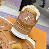 Men's Trainer Sneakers Brown Calfskin Damier Embossed 1AHTTF