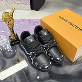 Men's Trainer Sneakers Black & White Monogram Print Colorblock Edition |1AHTO3