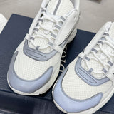 B22 Men's White/Silver Technical Mesh and Smooth Cowhide Low-Top Sneakers |3SN231YJG_H000