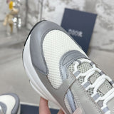 B22 Men's White/Silver Technical Mesh and Smooth Cowhide Low-Top Sneakers |3SN231YJG_H000