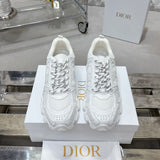 Women's Chrono Sneakers Mesh Fabric and White Leather-Effect Panels| KCK414TRM_S10W