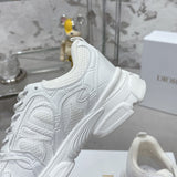 Women's Chrono Sneakers Mesh Fabric and White Leather-Effect Panels| KCK414TRM_S10W