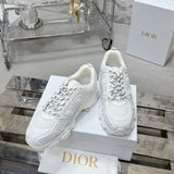 Women's Chrono Sneakers Mesh Fabric and White Leather-Effect Panels| KCK414TRM_S10W