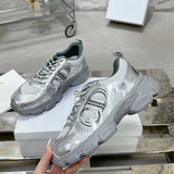 Women's Chrono Sneakers Silver Mesh and Laminated Leather| KCK414TRL_S59K