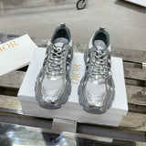 Women's Chrono Sneakers Silver Mesh and Laminated Leather| KCK414TRL_S59K