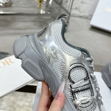 Women's Chrono Sneakers Silver Mesh and Laminated Leather| KCK414TRL_S59K