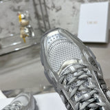 Women's Chrono Sneakers Silver Mesh and Laminated Leather| KCK414TRL_S59K