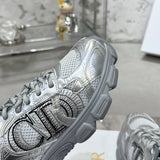 Women's Chrono Sneakers Silver Mesh and Laminated Leather| KCK414TRL_S59K