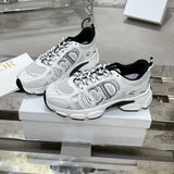 Women's Chrono Sneakers Mesh Upper with White and Black Leather-Effect Panels| KCK414TRM_S19W