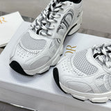 Women's Chrono Sneakers Mesh Upper with White and Black Leather-Effect Panels| KCK414TRM_S19W