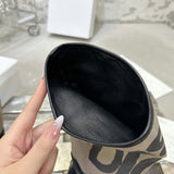 D-Major Women's Rider Boots in Black Calfskin with Warm Taupe Technical Fabric| KCI611SCN_S46X