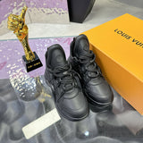 Women's Archlight Sneakers in Black Leather and Technical Fabric|1A43LK
