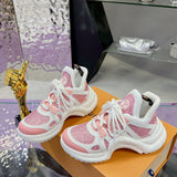 Women's Archlight Sneakers in White/Pink Calfskin and Technical Fabric |1ABP72