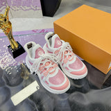 Women's Archlight Sneakers White/Pink Calfskin, Technical Fabric and Nylon Blend| 1A9RUT