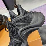 Women's Archlight Sneakers Black Monogram Rhinestone Edition| 1AICTP