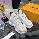 Archlight Sneakers in Dune Beige Lacquered Monogram Canvas with Smooth Leather Trim |1AHOT5