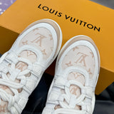 Archlight Sneakers in Dune Beige Lacquered Monogram Canvas with Smooth Leather Trim |1AHOT5
