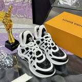 Women's Archlight Sneakers in White, Black Calfskin, and Mesh| 1A43KV