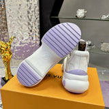 Women's Archlight Sneakers in Latte Purple/Marshmallow Pink Calfskin and Mesh| 1AGWP4