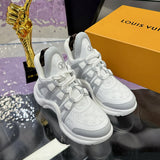 Women's Archlight Sneakers White, Gray Calfskin, Technical Fabric 1A43LH