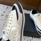 Women's Black and White Alligator-Grain Leather and Patent Leather Trainers |G46872 B18224 NZV95