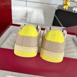 Men's Screener Series GG Canvas and Leather Mix Sneakers - Milkshake/Yellow| 546551 9Y920 9666