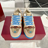 Screener Series GG Canvas Men's Sneakers (Beige with Blue/Orange Webbing) |677422 9SFR0 4983