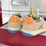 Screener Series GG Canvas Men's Sneakers (Beige with Blue/Orange Webbing) |677422 9SFR0 4983