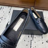 Men's Black Calfskin Double C Loafers with Stitching |G39396X5673094305