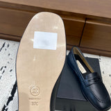 Women's Black Calfskin Double C Loafers with Stitching |G39396X5673094305